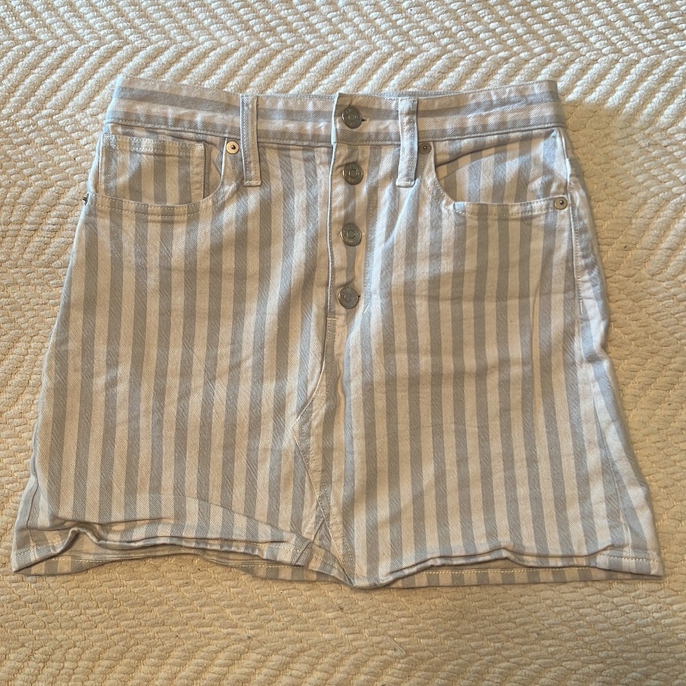Madewell stripped button up skirt